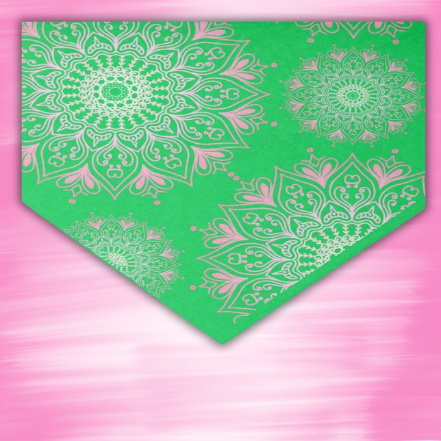 Papel De Seda Mandala rosa bonito en verde | (Subido por el creador)