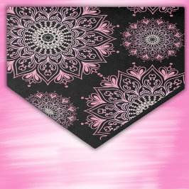 Papel De Seda mandala rosa bonito sobre negro |