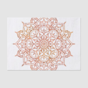 Papel De Seda Mandala rosa y Naranja en Glam Blanco
