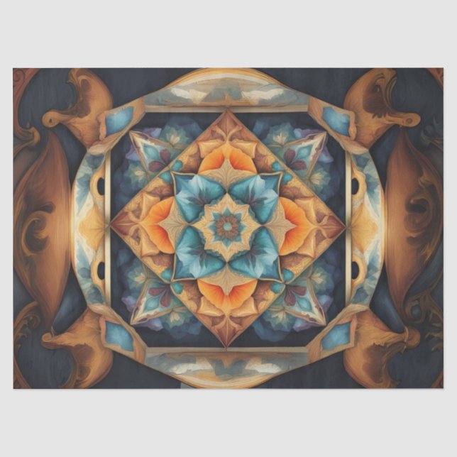 Papel De Seda  Mandala Suavemente Color decoupage (Anverso)