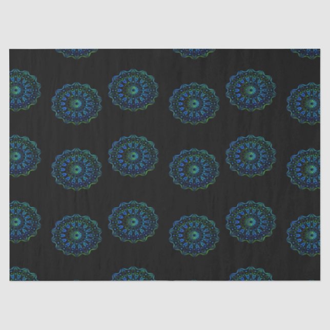 Papel De Seda Mandala verde azul (Anverso)