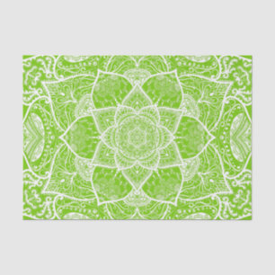 Papel De Seda Mandala verde y blanca - Loergann en Ginkgo