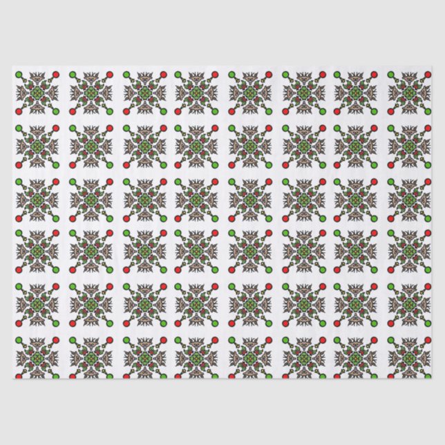 Papel De Seda Mandalas de copo de nieve de Navidad (Anverso)
