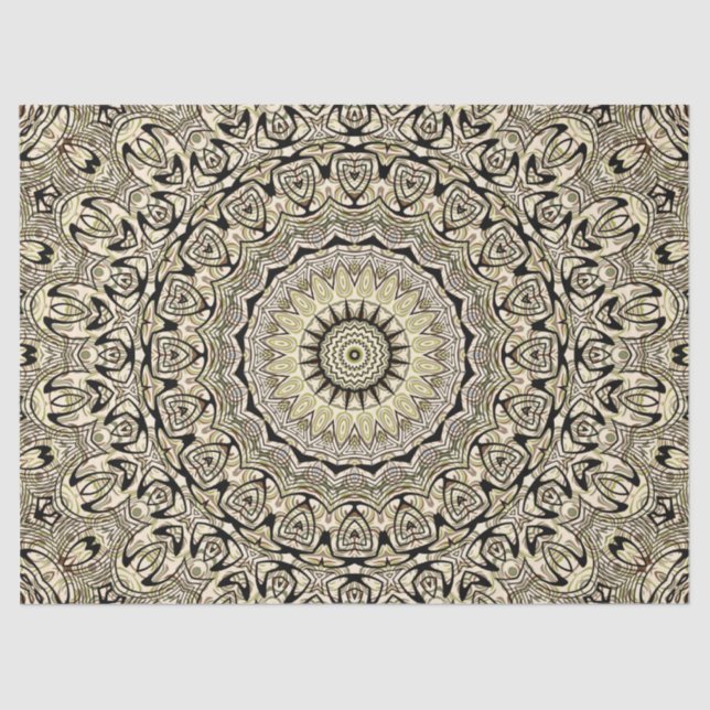 Papel De Seda Mandalas de tonos terrosos Patrones geométricos in (Anverso)