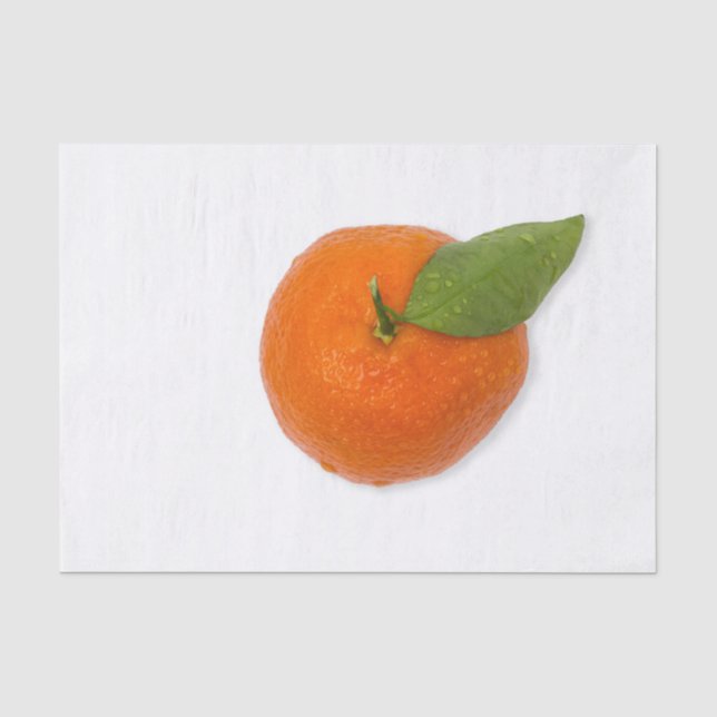 Papel De Seda Mandarín con hoja verde (Anverso)