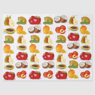 Papel De Seda Mango Apple Coconut Pear Frutos Decoupage