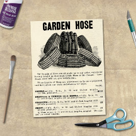 Papel De Seda Manguera de jardín vintage efímera Ad craft