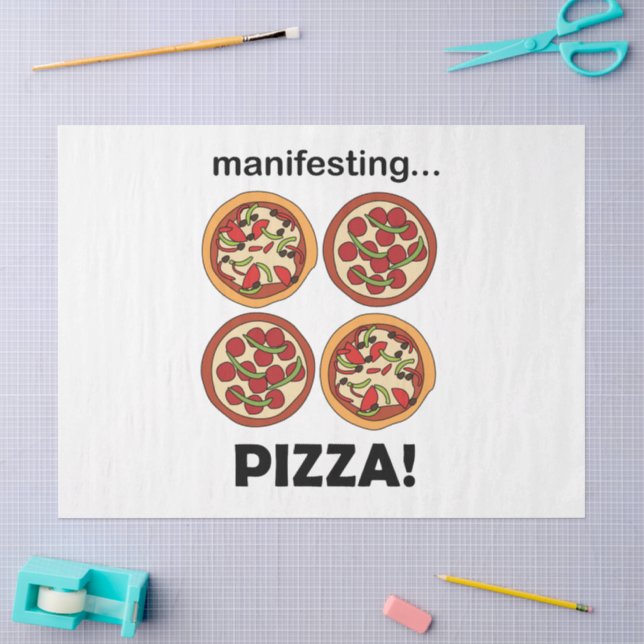 Papel De Seda Manifestando Pizza de Pepperoni  (Artesanía)