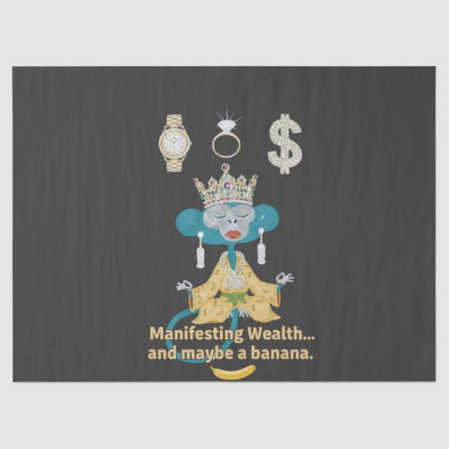 Papel De Seda Manifesting Wealth Monkey zen art  (Anverso)
