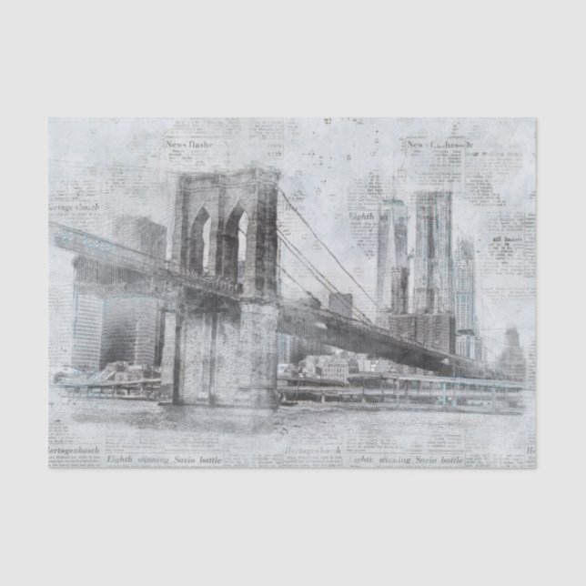 Papel De Seda Manipulación digital de Brooklyn Bridge en Nueva Y (Anverso)