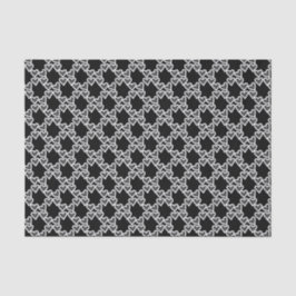 Papel De Seda Manly Gray Hearts on Black