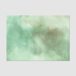 Papel De Seda Mano de color de agua verde suave pintada