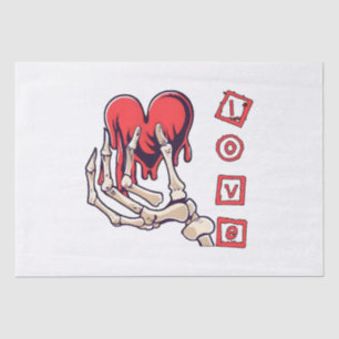 Papel De Seda Mano de esqueleto simbólico de amor ofreciendo cor