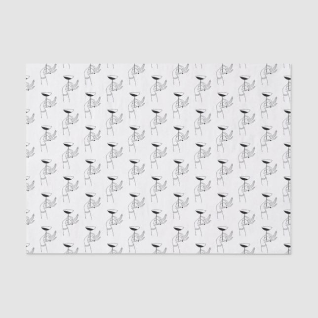 Papel De Seda Mano de mujer Art Deco sosteniendo copa de champán (Anverso)
