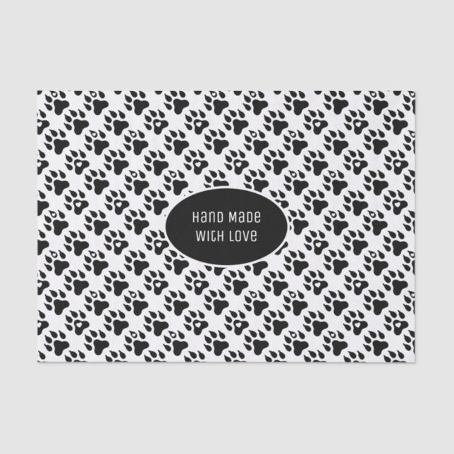 Papel De Seda Manos de perro minimo moderno tu propio texto (Anverso)