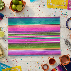 Papel De Seda Manta Mexicana de Fiesta Tradicional Serape Rosa