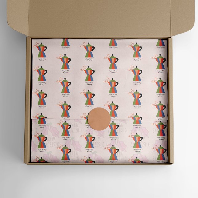Papel De Seda Mantén la calma y bebe café Coffee Pot (Coffee Pot Coffee Lovers Tissue Paper)
