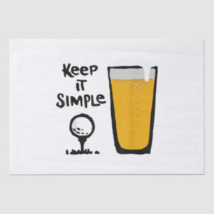 Papel De Seda Manténgalo Simplemente Gracioso Cerveza Golf