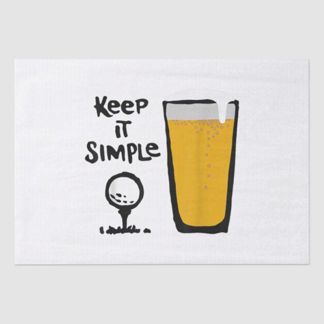 Papel De Seda Manténgalo Simplemente Gracioso Cerveza Golf (Anverso)