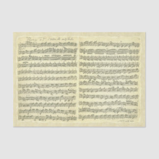 Papel De Seda Manuscrito de la música de Bach Partita para el