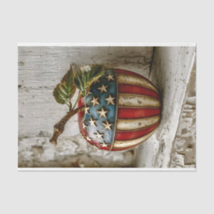 Papel De Seda Manzana Rústica, Diseño de Bandera Americana DT5L