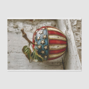 Papel De Seda Manzana Rústica, Diseño de Bandera Americana DT5R 