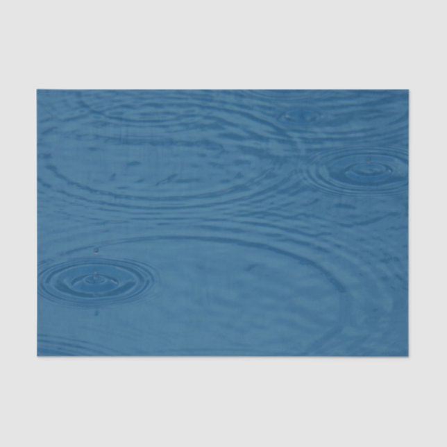 Papel De Seda Manzanas de lluvia (Olas de agua azul) (Anverso)