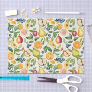 Papel De Seda Manzanas Peras Arándanos Naranjas Frutas