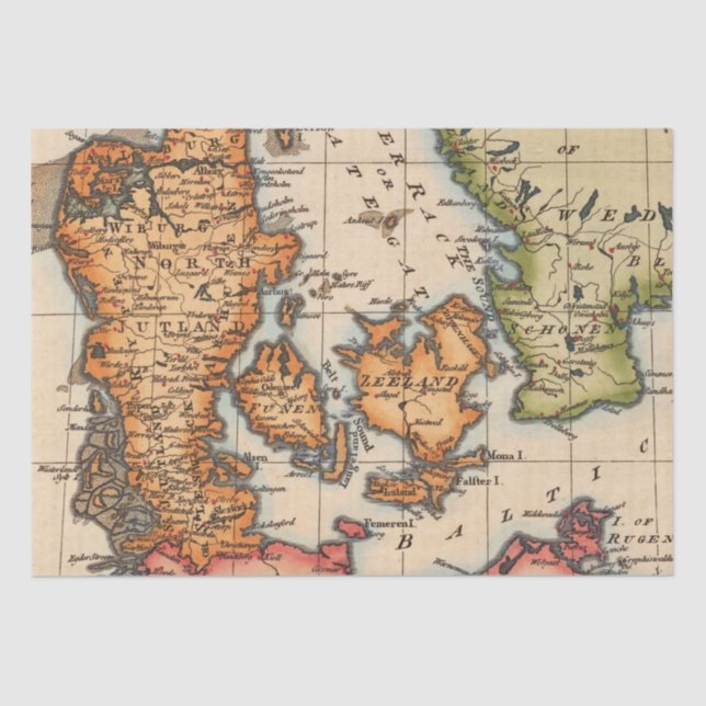 Papel De Seda Mapa antiguo antiguo inspirado (10) (Anverso)