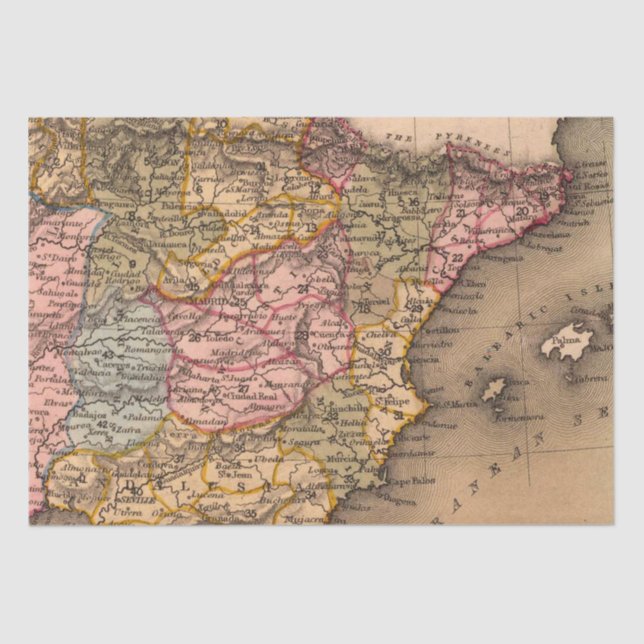 Papel De Seda Mapa antiguo inspirado (5) (Anverso)