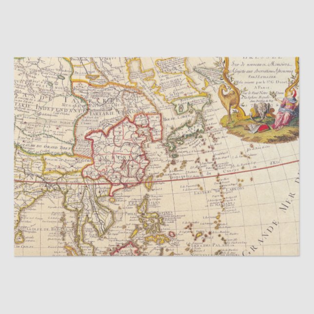 Papel De Seda Mapa antiguo inspirado (6) (Anverso)