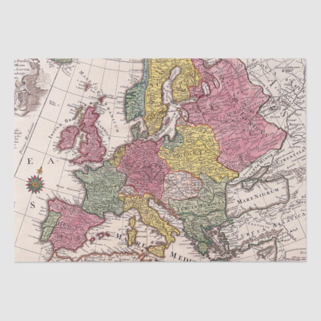 Papel De Seda Mapa antiguo inspirado (9) (Anverso)