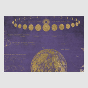 Papel De Seda Mapa Antiguo Púrpura y Dorado
