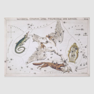 Papel De Seda Mapa Celeste Astronómico Antiguo