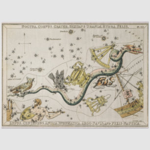 Papel De Seda Mapa celeste astronómico vintage