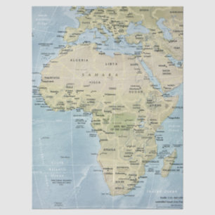 Papel De Seda Mapa de África Decoupage