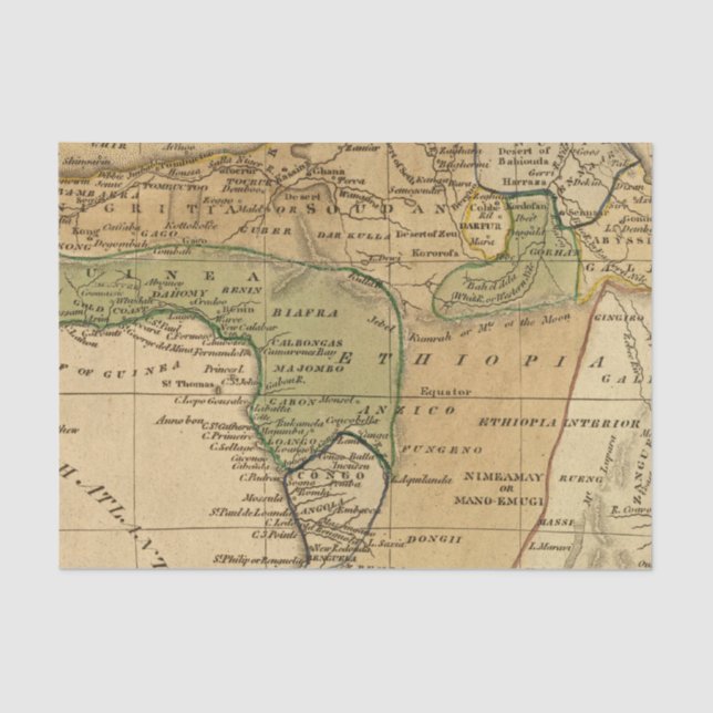 Papel De Seda Mapa de África por Worcester (Anverso)