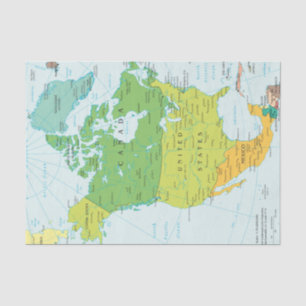 Papel De Seda Mapa de América del Norte
