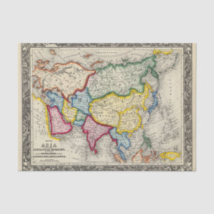 Papel De Seda Mapa de Asia