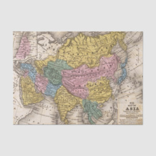 Papel De Seda Mapa de Asia