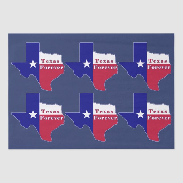 Papel De Seda Mapa de bandera de Texas para siempre (Anverso)