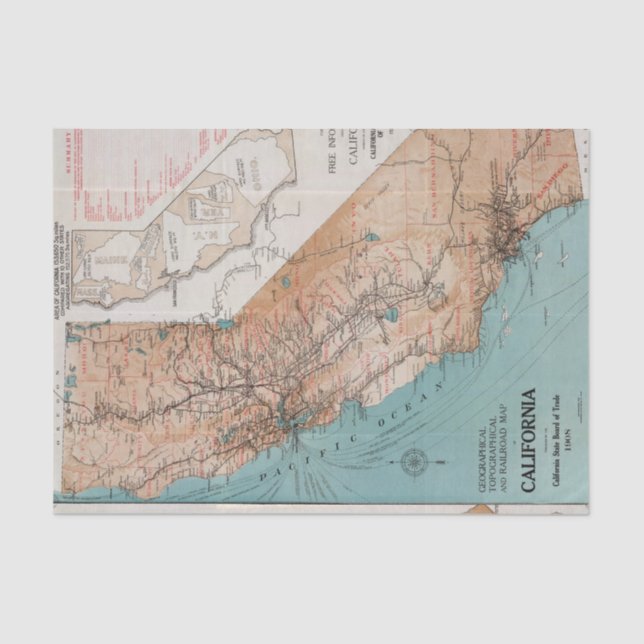Papel De Seda Mapa de California 2 (Anverso)