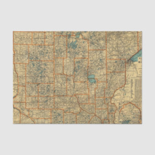 Papel De Seda Mapa de camino de Minnesota