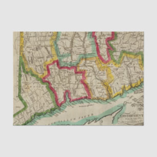 Papel De Seda Mapa de Connecticut