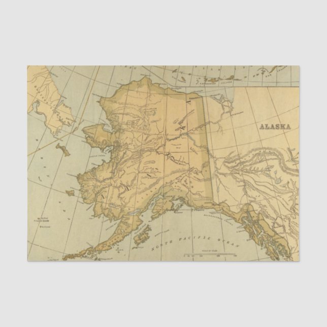 Papel De Seda Mapa de época de Alaska (1894) (Anverso)