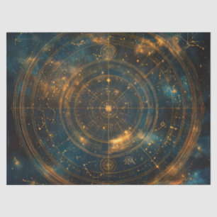 Papel De Seda Mapa de estrellas celestes de oro