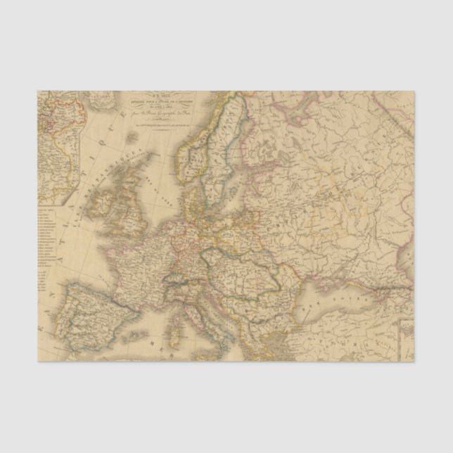 Papel De Seda Mapa de Europa 2 (Anverso)