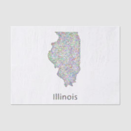 Papel De Seda Mapa de Illinois