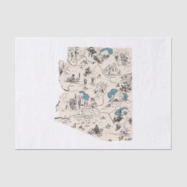 Papel De Seda Mapa de imágenes antiguas de Arizona