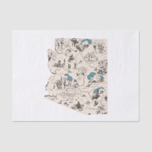 Papel De Seda Mapa de imágenes antiguas de Arizona